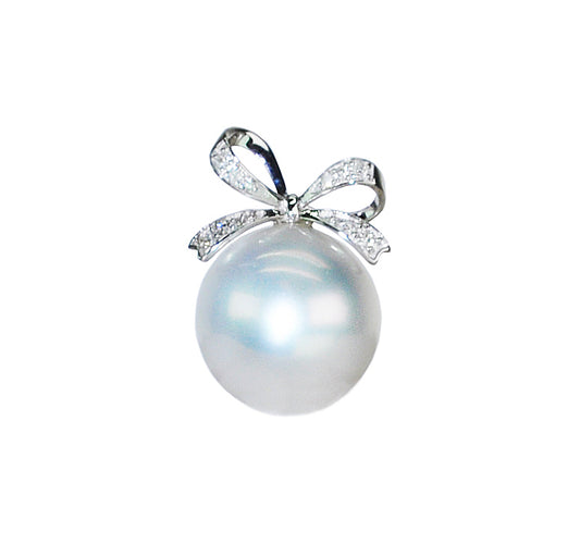 Southsea Silver Pearl Ribbon Pendant