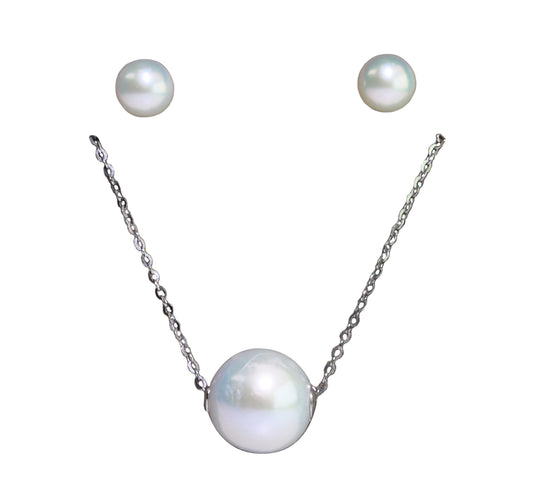 Fresh Water Pearl Necklace and Earring Set