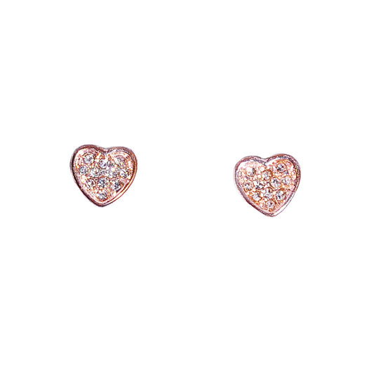 Heart shape circonia stone ear studs