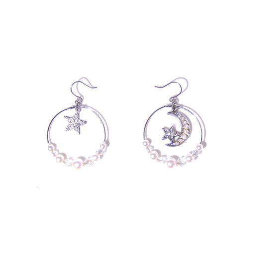 Star and moon shape earrings