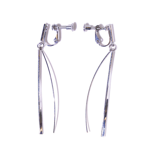 Long shape silver ear clip