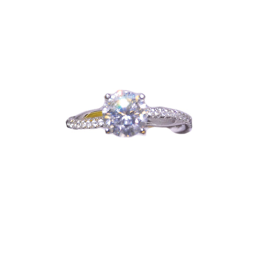 Solitaire crystal ring