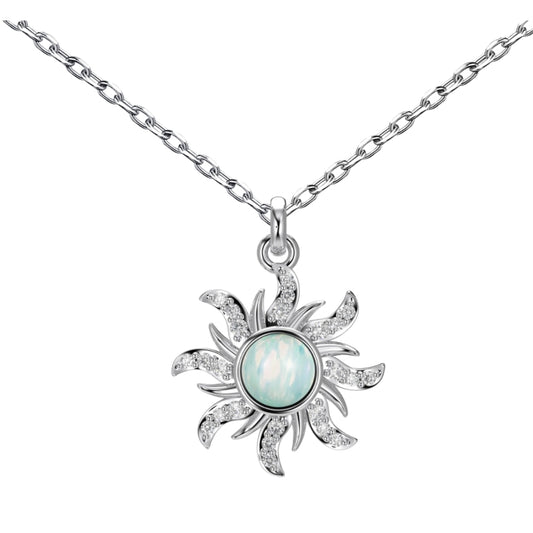 Sun shape circonia stone necklace