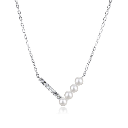 V shape pearl necklace