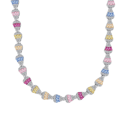 Color circonia stone necklace