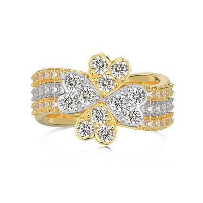 Four leaf clover ring set - Gold plated