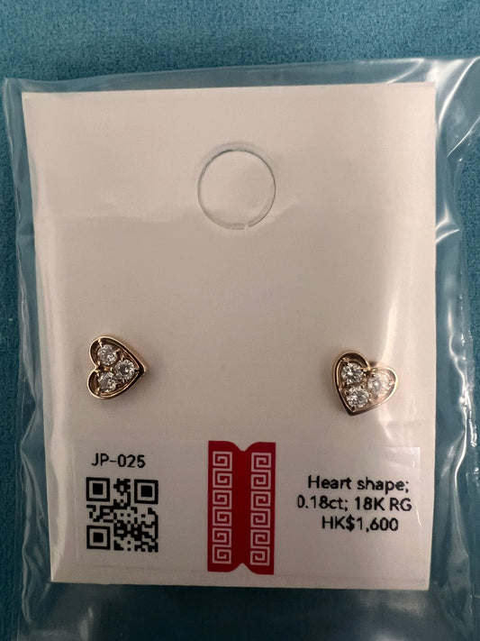 Heart shape ear studs