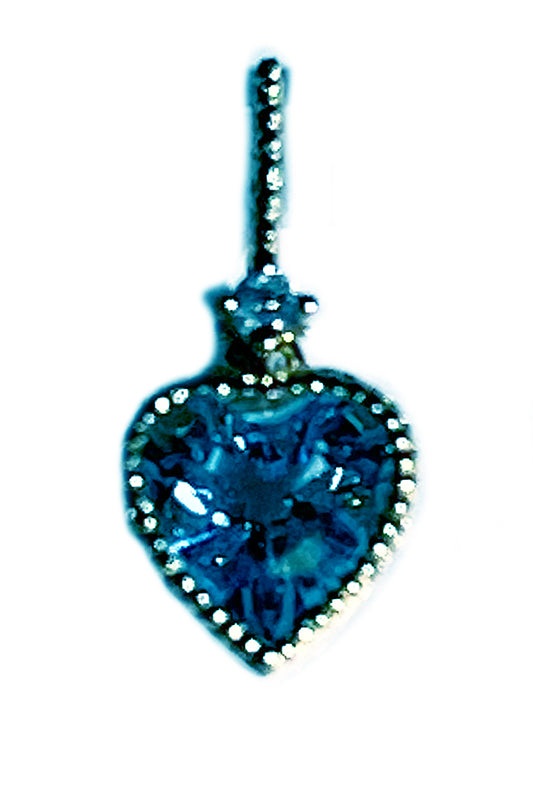 Heart shape  aquamarine pendant