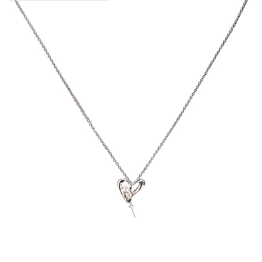 Heart shape cubic zirconia stone necklace