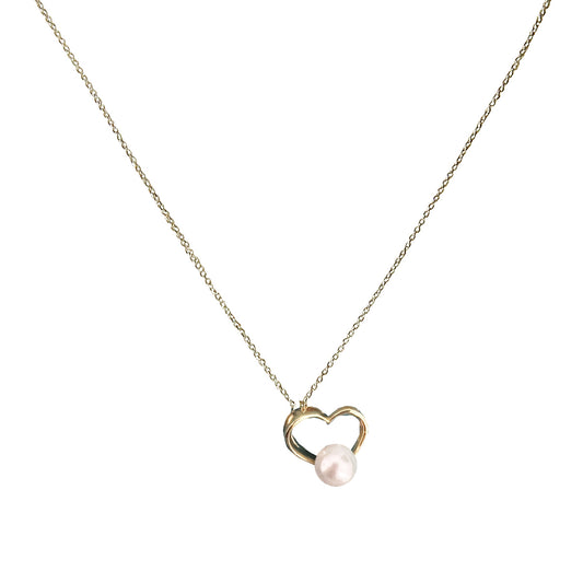 Akoya Pearl heart shape necklace