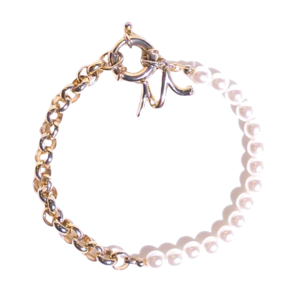Double side synthetic pearl bracelet