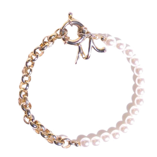 Double side synthetic pearl bracelet